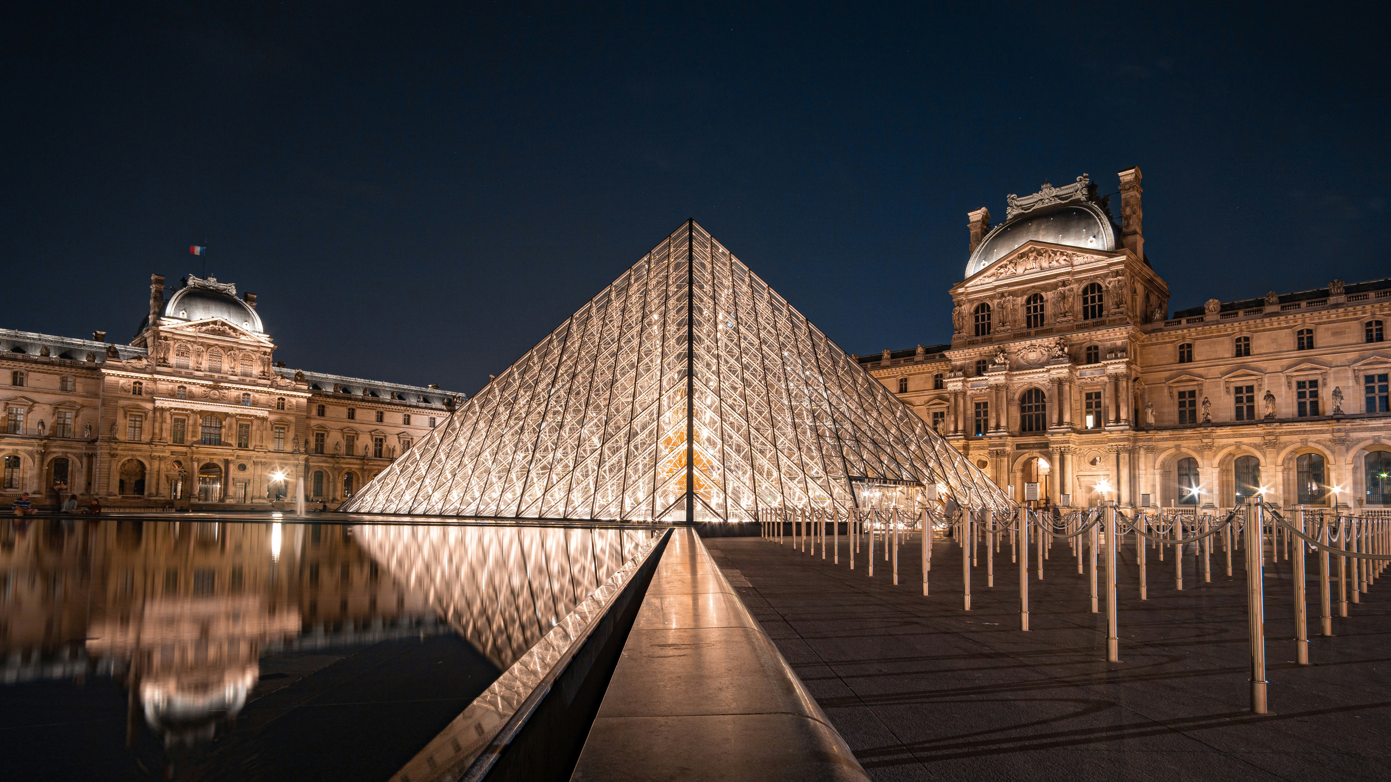 Louvre Museum with glass pyramid